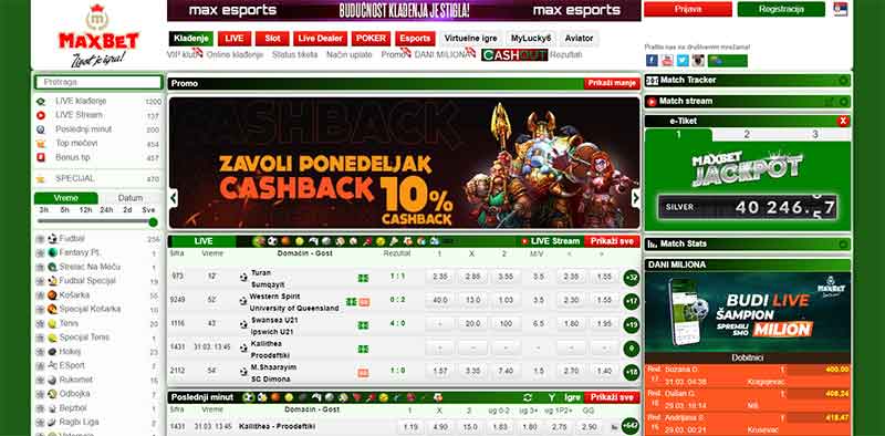 MaxBet kladionica home page